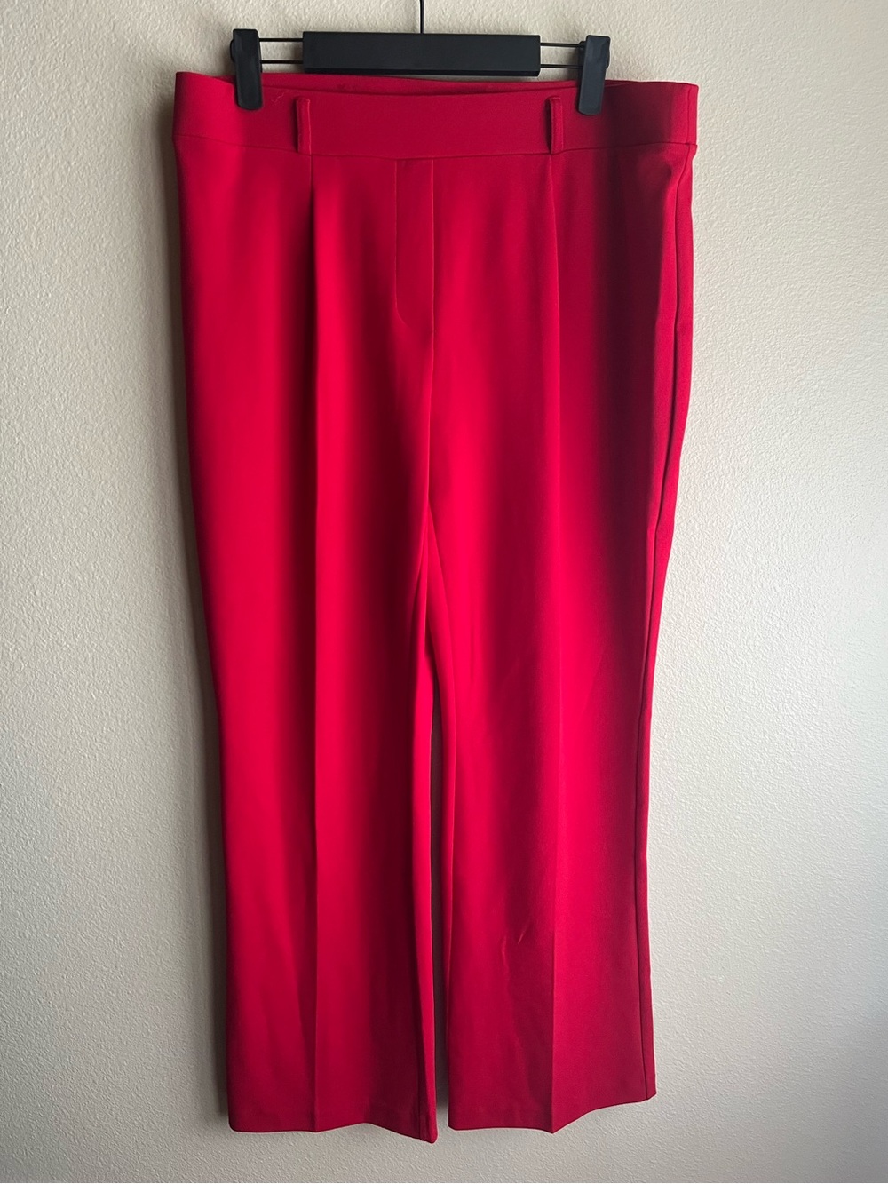 Women's Red Straight-Leg Dress Pants